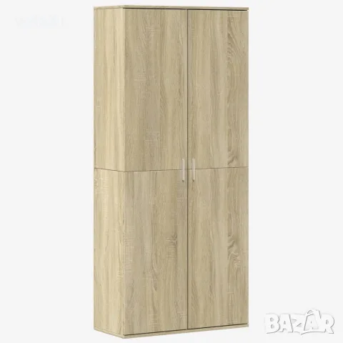 vidaXL Висок шкаф, сонома дъб, 80x35x180 см, инженерно дърво
