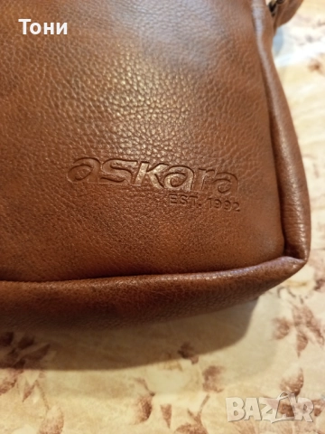 ASKARA Оригинал Нова Кожена Мъжка Чанта , снимка 4 - Чанти - 52306526