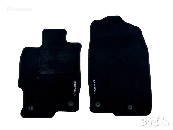 Оригинален комплект от четири черни велурени/мокетни стелки за автомобил Mazda 6. , снимка 2 - Аксесоари и консумативи - 54049279