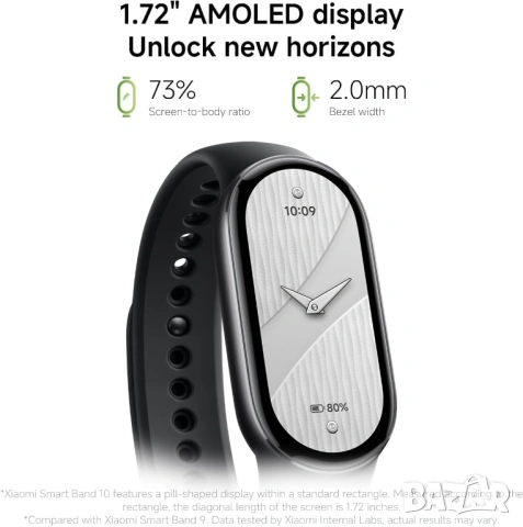 Смарт часовник Xiaomi Smart Band 10 AMOLED Бял смарт гривна [ЧИСТО НОВ], снимка 10 - Смарт часовници - 54315489