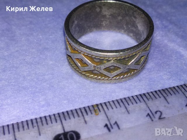 Стар РЕТРО ОРНАМЕНТИРАН СРЕБЪРЕН ПРЪСТЕН ОКСИДИРАНО СРЕБРО 925 с ПАТИНА ХАЛКА РЪЧНА ИЗРАБОТКА 40621, снимка 5 - Пръстени - 42644116
