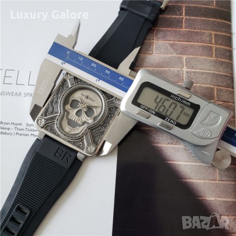 Мъжки часовник Bell & Ross Skull Burn Limited Edition с кварцов механизъм, снимка 7 - Мъжки - 37344465