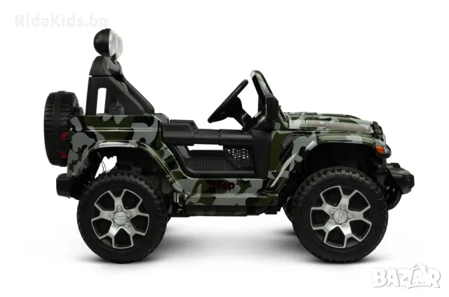 Офроуд акумулаторен автомобил  JEEP RUBICON Камофлаж– 4x4, до 35кг., с дистанционно и LED,, снимка 7 - Детски велосипеди, триколки и коли - 50099656