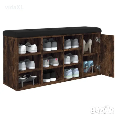 vidaXL Пейка за обувки, опушен дъб, 102x32x50 см, инженерно дърво, снимка 4 - Маси - 56148117