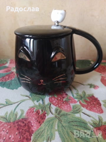 чаша за кафе с капак и лъжица, снимка 7 - Чаши - 51917936