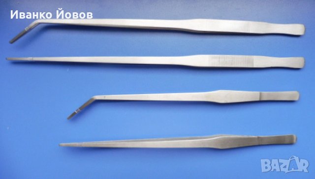 Пинсети -  големи, здрави, удобни, полезни, неръждаеми, 2 вида: права, извита, 2 размера: 38 и 48 см, снимка 10 - Други инструменти - 44292181