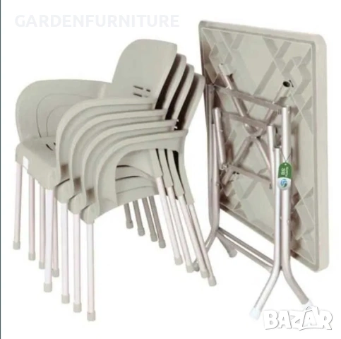 Комплект маса +4 стола, снимка 3 - Маси - 54341170