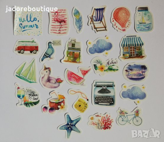 Скрапбук стикери за декорация планер Beach holiday travel - 23 бр /комплект