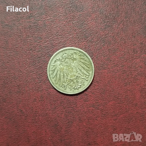 Германия Империя 10 пфенига 1905 година МД 'D' - Мюнхен, снимка 2 - Нумизматика и бонистика - 52920147