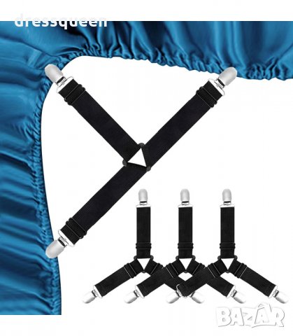 2939 Ластични държачи за чаршафи, тройни, снимка 3 - Спално бельо - 34265232