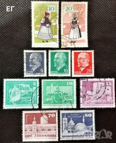ГДР, 1968-1974 г. - лот пощенски марки, 1*9