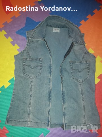 Дамски дънков елек, снимка 2 - Елеци - 29109654