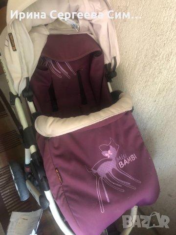 Комбинирана бебешка количка монца 3 мис бамби на лорели, снимка 7 - Детски колички - 28532516
