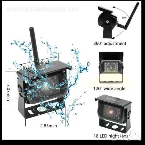 WIRELESS безжична камера за наблюдение за камион,микробус или автомобил, снимка 5 - Аксесоари и консумативи - 48500679
