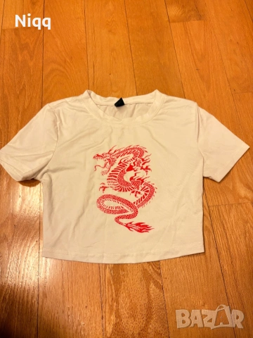 Кроп Топ Тениска Дракон