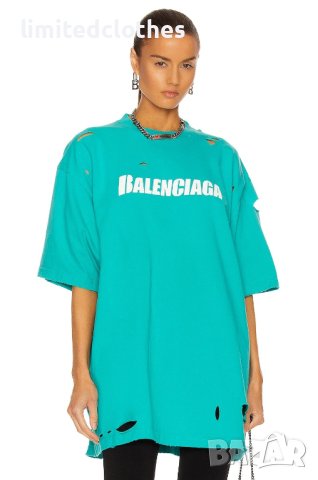 BALENCIAGA Destroyed Flatground Logo Print Oversized Мъжка / Дамска Тениска size XXS (M), снимка 5 - Тениски - 42789826