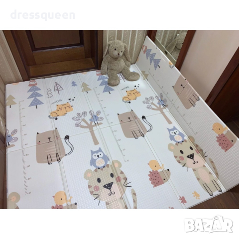 4136 Сгъваемо детско килимче за игра, топлоизолиращо 180x200х1см - модел Лисица и Тигър, снимка 7 - Други - 44793305