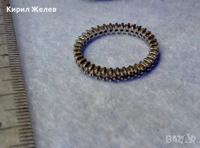 СТИЛНА ФЕШЪН АРТ СКЪПОЦЕННА СРЕБЪРНА ХАЛКА ПРЪСТЕН СРЕБРО ВИСОКА ПРОБА сБЯЛА ПОЗЛАТА и ЦИРКОНИ 48634, снимка 8 - Пръстени - 50191901