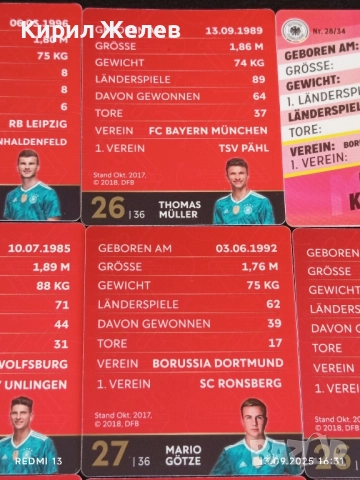 Колекционерски картички на футболисти ТИМО ВЕРНЕР,МАРИО ГЬОТЦЕ,ТХОМАС МЮЛЕР 51004, снимка 11 - Колекции - 51702159