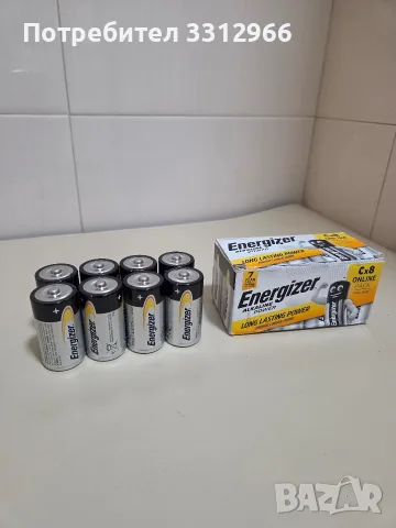 8 алкални батерии марка Energizer Alkaline Power с размер C (LR14) Цената е за всички