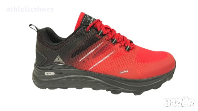 Мъжки маратонки с водоотблъскваща материя в синьо  и червено -2188, снимка 3 - Маратонки - 39981437