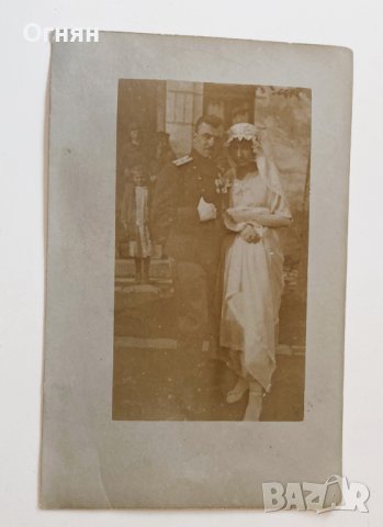 Стара семейна снимка младоженци, снимка 3 - Антикварни и старинни предмети - 42568522