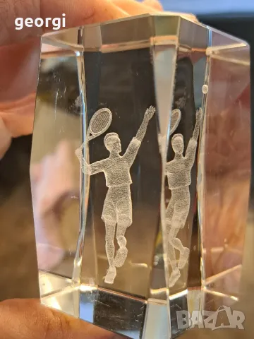 3D кристален сувенир тенисист  19/4, снимка 2 - Декорация за дома - 49167606