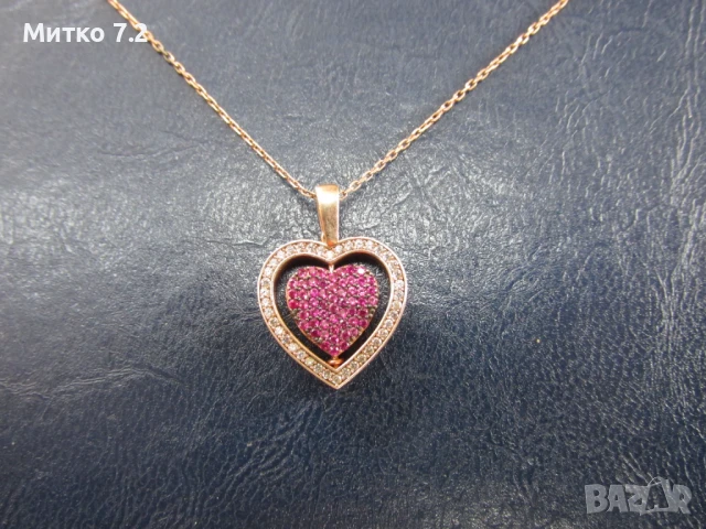 Дамски сребърен медальон сърце, снимка 5 - Колиета, медальони, синджири - 50544596