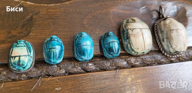 Скарабеи,египетски ,старинен,автентичен,тюркоаз, снимка 11 - Антикварни и старинни предмети - 37550550