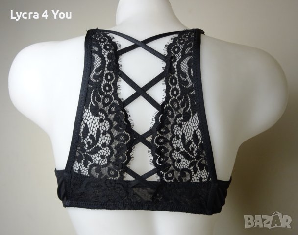 Hunkemoller 80B луксозен сутиен с черна дантела и предно закопчаване, снимка 9 - Бельо - 42588922