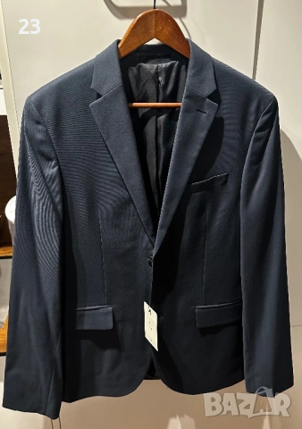 Ново мъжко сако H&M Slim Fit размер M тъмносиньо с етикет