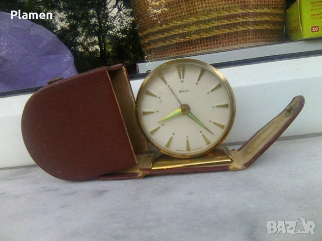 Западногермански пътнически часовник - будилник, снимка 1 - Антикварни и старинни предмети - 33727896