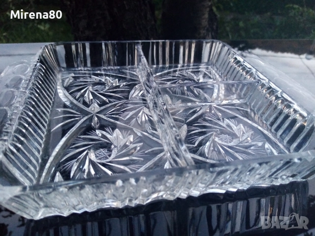 Полско кристално плато за разядки , снимка 2 - Чинии - 52166990