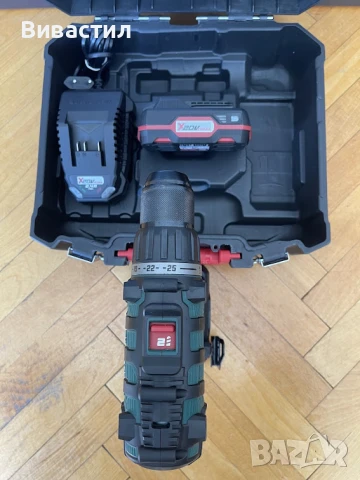 Parkside Акумулаторен ударен винтоверт с две скорости може и в куфар с аксесоари и втора батерия, снимка 5 - Винтоверти - 50646426