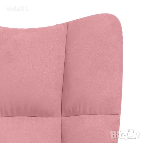 vidaXL Релаксиращ стол, розов, кадифе, снимка 6 - Столове - 56146828