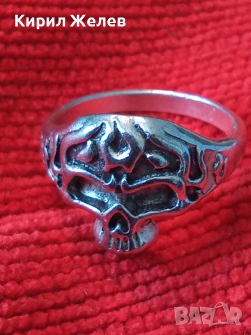 ЕФЕКТЕН ПОСРЕБРЕН НЕОГОТИЧЕСКИ ПРЪСТЕН от НЕРЪЖДАЕМА БЛАГОРОДНА СТОМАНА 17404, снимка 2 - Пръстени - 40567004