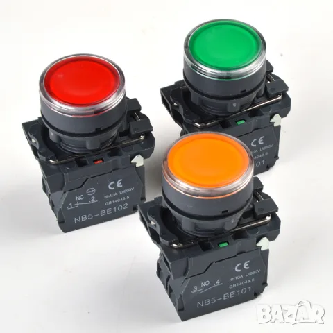 22mm водоустойчив моментен LED бутон 1NO 1NC SB5 LA68S XB5 AW33B5