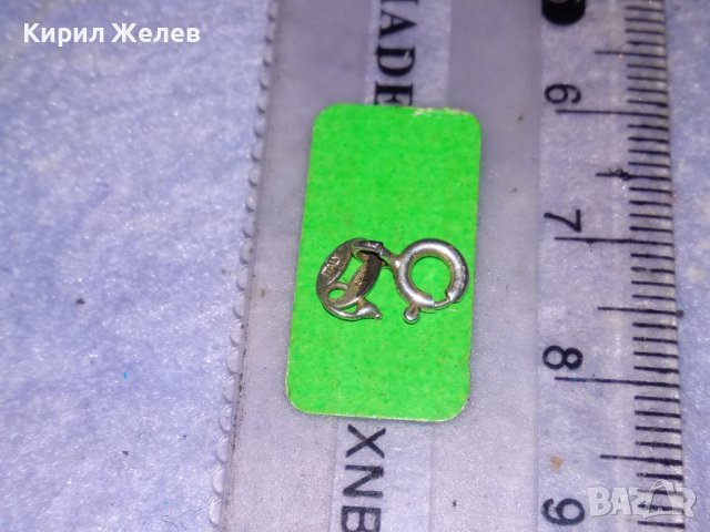 СРЕБЪРНА КАРАБИНКА ЗАКОПЧАЛКА за НЕЖНА ГРИВНА / КОЛИЕ СРЕБРО 925 - ИТАЛИЯ 27290