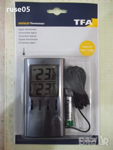 Термометър"TFA"за външна и вътрешна температура-с кабел нов, снимка 2 - Друга електроника - 40339374