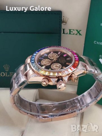 Mъжки часовник Rolex Daytona Cosmograph Rainbow Rose Gold с автоматичен механизъм, снимка 4 - Мъжки - 38212400