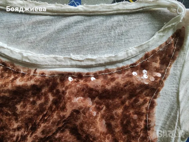 Тениска с пайети , снимка 4 - Тениски - 49322223