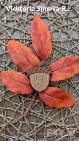 Сет от 6 броя дървени, ръчно рисувани шнолки “Горска приказка”, снимка 3 - Шноли, диадеми, ленти - 47761913