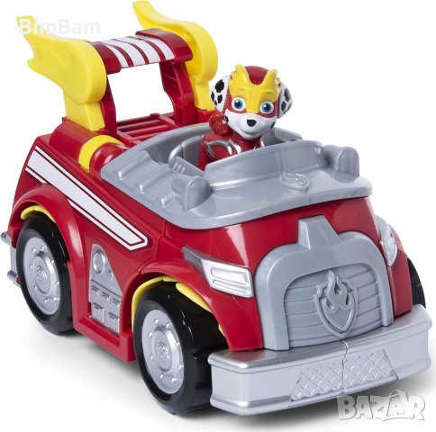 Paw Patrol Marshall's Powered Up Firetruck / Пес Патрул - Маршал, снимка 2 - Коли, камиони, мотори, писти - 38315559