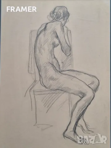 проф. СВЕТЛИН РУСЕВ 1933-2018 "Спомен" Оригинална рисунка 1990те години, снимка 2 - Картини - 47543872