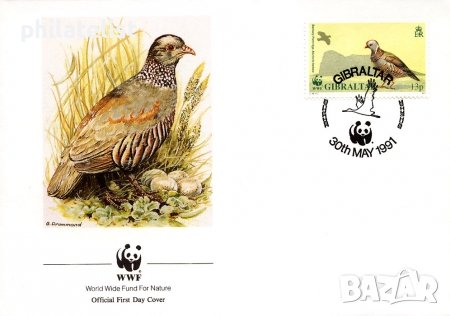 Гибралтар 1991 - 4 броя FDC Комплектна серия - WWF, снимка 3 - Филателия - 38655443