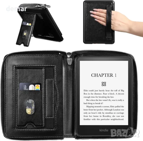 Черен калъф E NET-CASE с цип за Kindle Paperwhite 12 и Colorsoft 2024