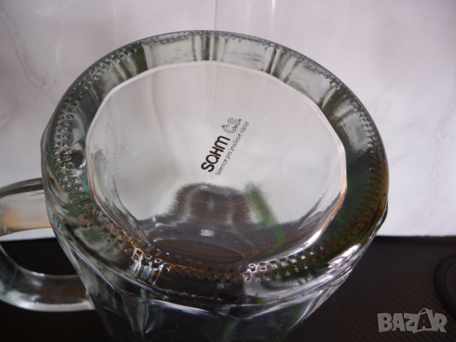 Голяма стъклена халба за бира Pilsner Urquell 1 литър чешка Чехия, снимка 6 - Чаши - 44518617