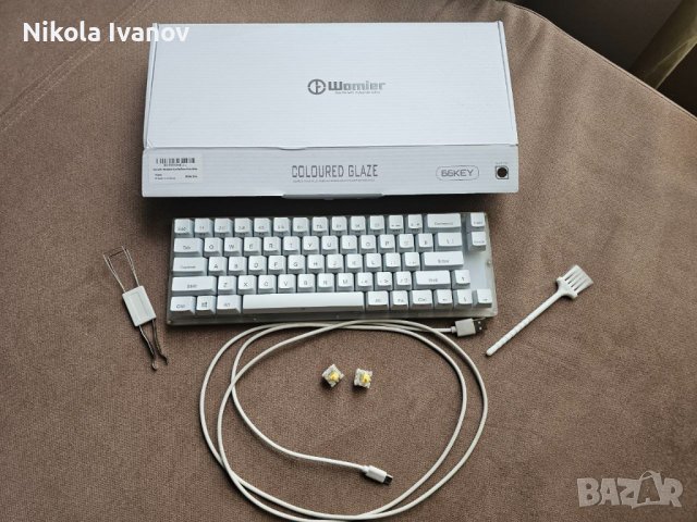 Механична RGB клавиатура за компютър 65% Womier Gateron Brown gaming keyboard геймърска светеща