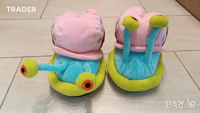 Домашни пантофи чехли зима 3D охлюв, неплъзгаща се подметка, многоцветни, снимка 5 - Пантофи - 39488443