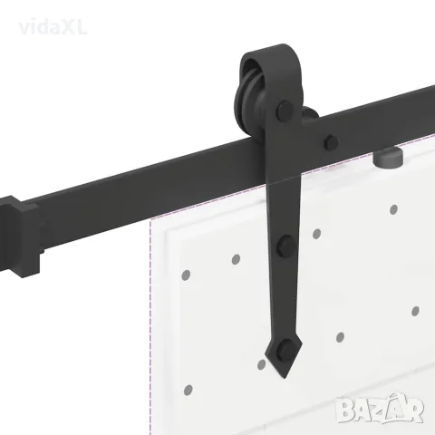 vidaXL Комплект механизъм за плъзгаща врата, 152,5 см, стомана, черен, снимка 9 - Железария - 56147426